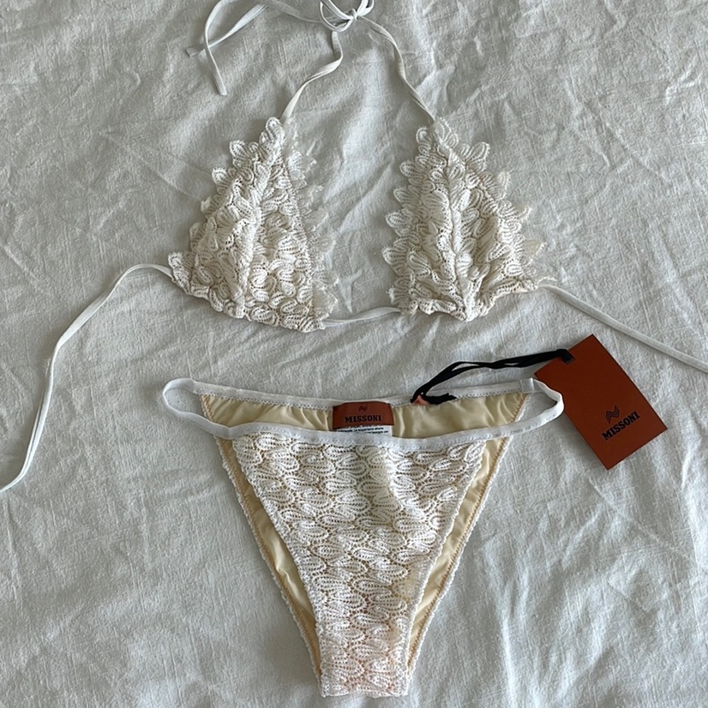 Missoni White Bikini Bottoms Only NWT